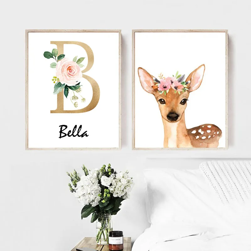 Скандинавский современный мультфильм Луна Кролик для девочек карусель Холст