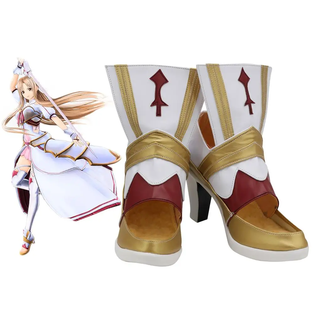 

SAO Asuna High Heel Boots Cosplay Sword Art Online: Alicization Lycoris Asuna Cosplay Shoes Leather Boots Custom Made