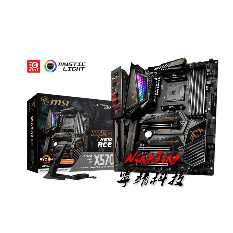 Процессор MSI MEG X570 ACE ATX AMD DDR4 5000(OC) МГц M.2 SATA 6 Гбит/с USB3.2 128G может поддерживать разъем