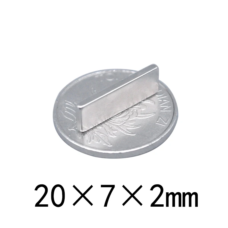 

250/500/750 PCS Permanent Magnets Square Disc Magnetic Super 20*7*2mm Strong Powerful Neodymium Magnet Block N35 20x7x2mm