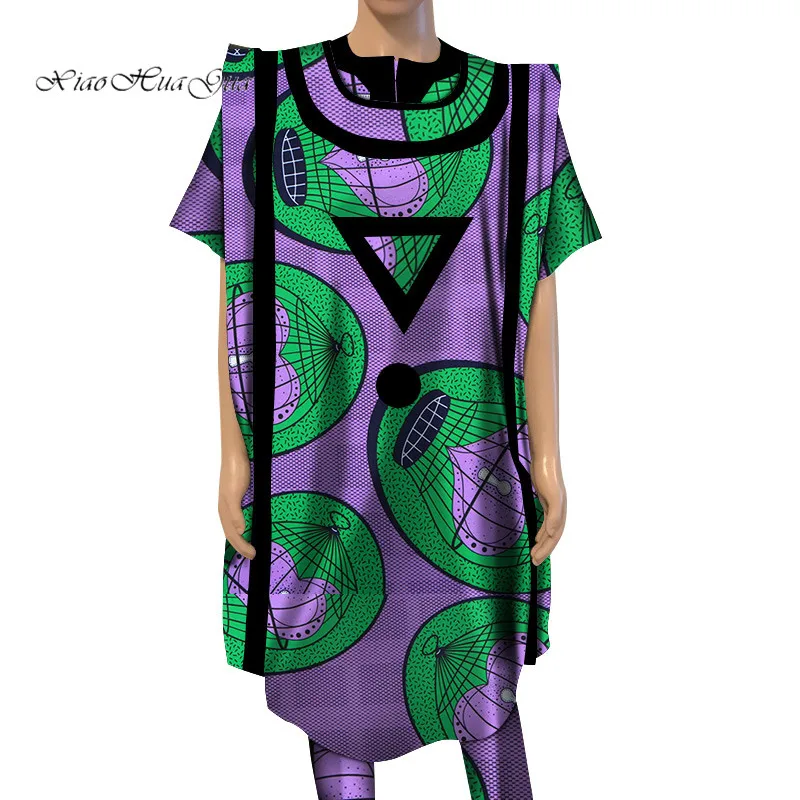 Dashiki Bazin Riche Ankara комплект из 3 предметов, короткий рукав, пальто и брюки, халат, африканская Повседневная Традиционная рубашка "Дашики", мужская одежда WYN566