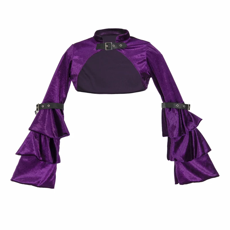 Женский пиджак в стиле стимпанк SLADUO готический с фиолетовым синим винно-красным