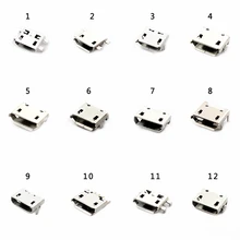 Conector Micro USB Modelos 12 Pçs/set 60 Tomada Jack Conectores USB Definido Para MP3 Lenovo Huawei Samsung SMD DIP Soquete Set Kit
