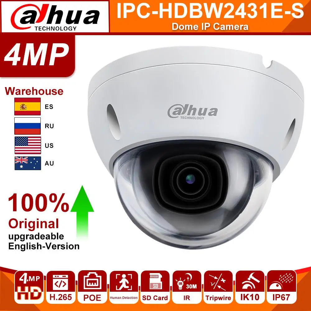 Dahua оригинальный IPC HDBW2431E S 4MP HD POE SD слот для карты H.265 IP67 IK10 30M IR Starlight IVS WDR