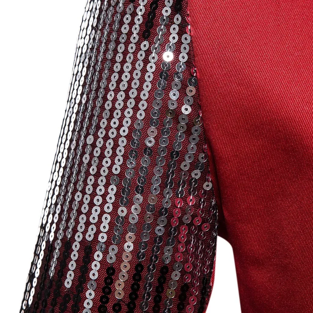 2019 Charm Men's Casual Fit Suit Patchwork Coat Jacket Sequin Party Top veste costume homme dropshiping W902 2019 Charm Men's Casual Fit Suit Patchwork Coat Jacket Sequin Party Top veste costume homme dropshiping W902
