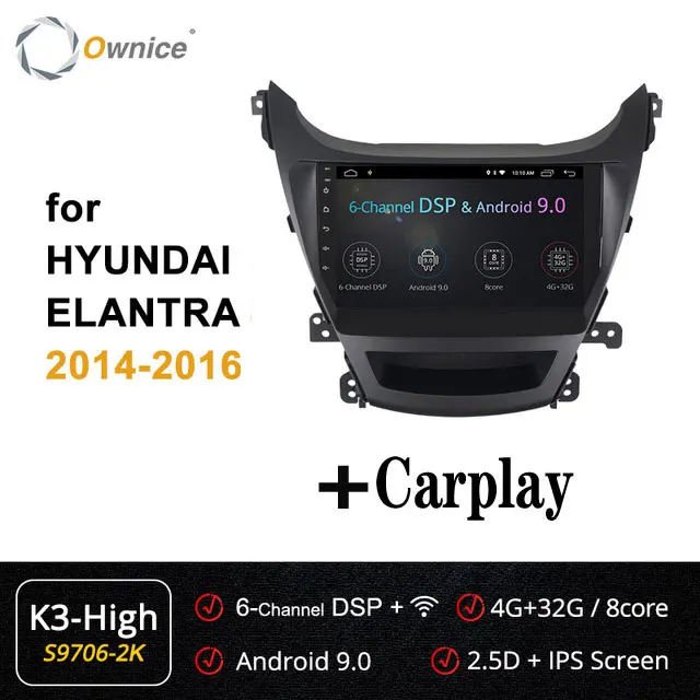 Ownice 360 Pano ram a 4G ram 64G rom Android 9,0 4G LTE SPDIF Автомобильный Радио Видео Плеер DVD gps navi " для hyundai Avante 2012 - Цвет: K3-High-Carplay
