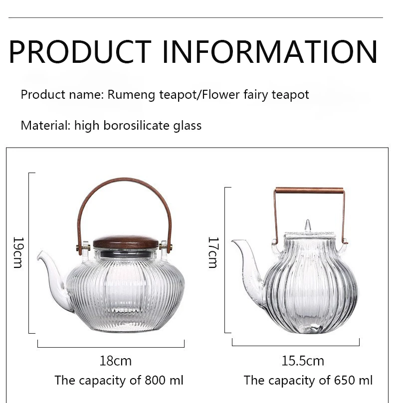 Description Picture 5 of item800Ml Gong Fu Tea Set Electric Tea Kettle Womb Tea Milk Oolong Tea Infuser Chinese Glass Teapot Health Food Office Accessories