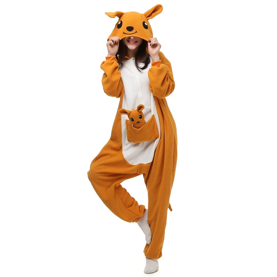 Kangaroo Tiger Wolf Dog Koala Bear Sugar Glider Panther Platypus Adult Kigurumi Cartoon Onesies Pajamas Women's Pyjamas Homewear