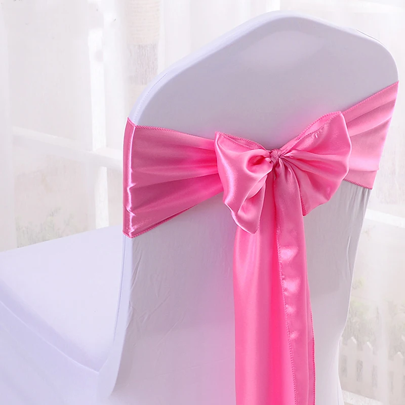 20pcs Chair Sashes Satin Silk Cloth Wedding Chair Knot Bows Seat Chair Cover Bow Sashes DIY Ribbon for Party Chair Decoration