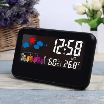 

Weather Forecast Table Clock Perpetual Calendar Temperature and Humidity Color Screen LCD Backlight Desktop Alarm Clock