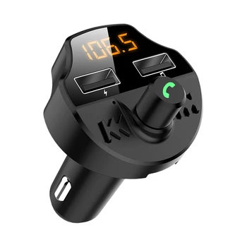 

5.0 Bluetooth Car Wireless Adapter FM Transmitter MP3 Radio Music Player Car Kit 2 USB Charger with Hands-Free Calling Black