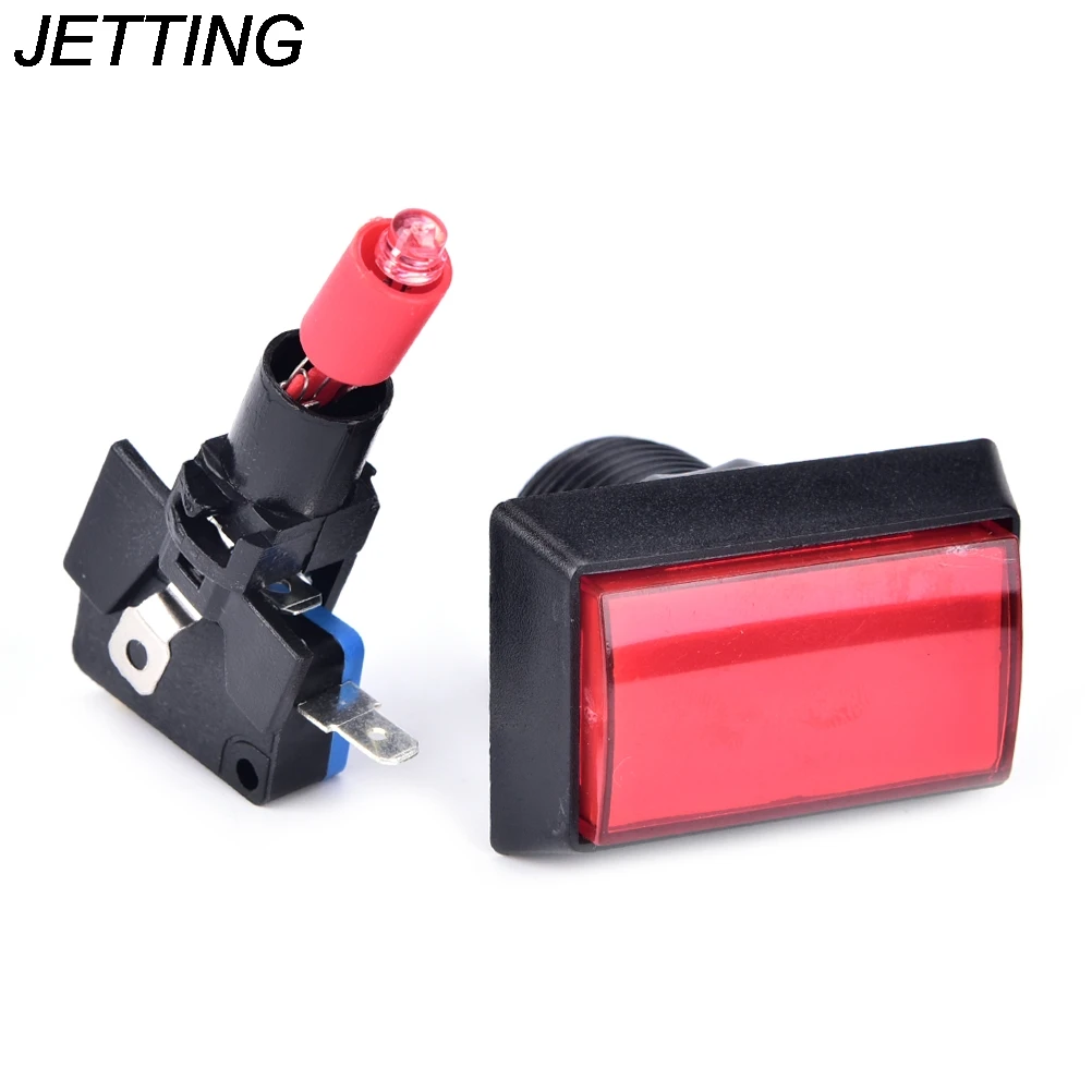 Горячая Распродажа 1Pc прямоугольная аркадная кнопка со светодиодной подсветкой 5