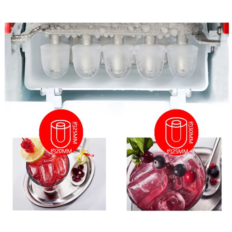 15 кг/24 ч льдогенератор пуля лед дома электрическая машина для льда круглая машина для производства льда большой бар кофе Teamilk магазин 220 В красный/серебристый