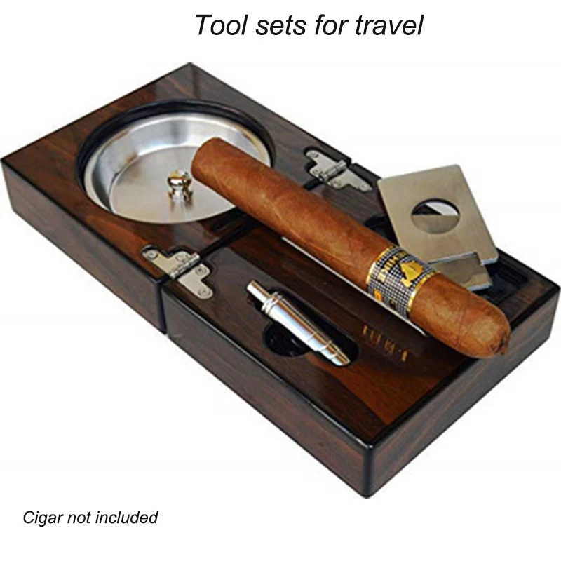 

Foldable Personality Cigar Ashtray Large Metal Solid Wood Ashtray Fashion-Design