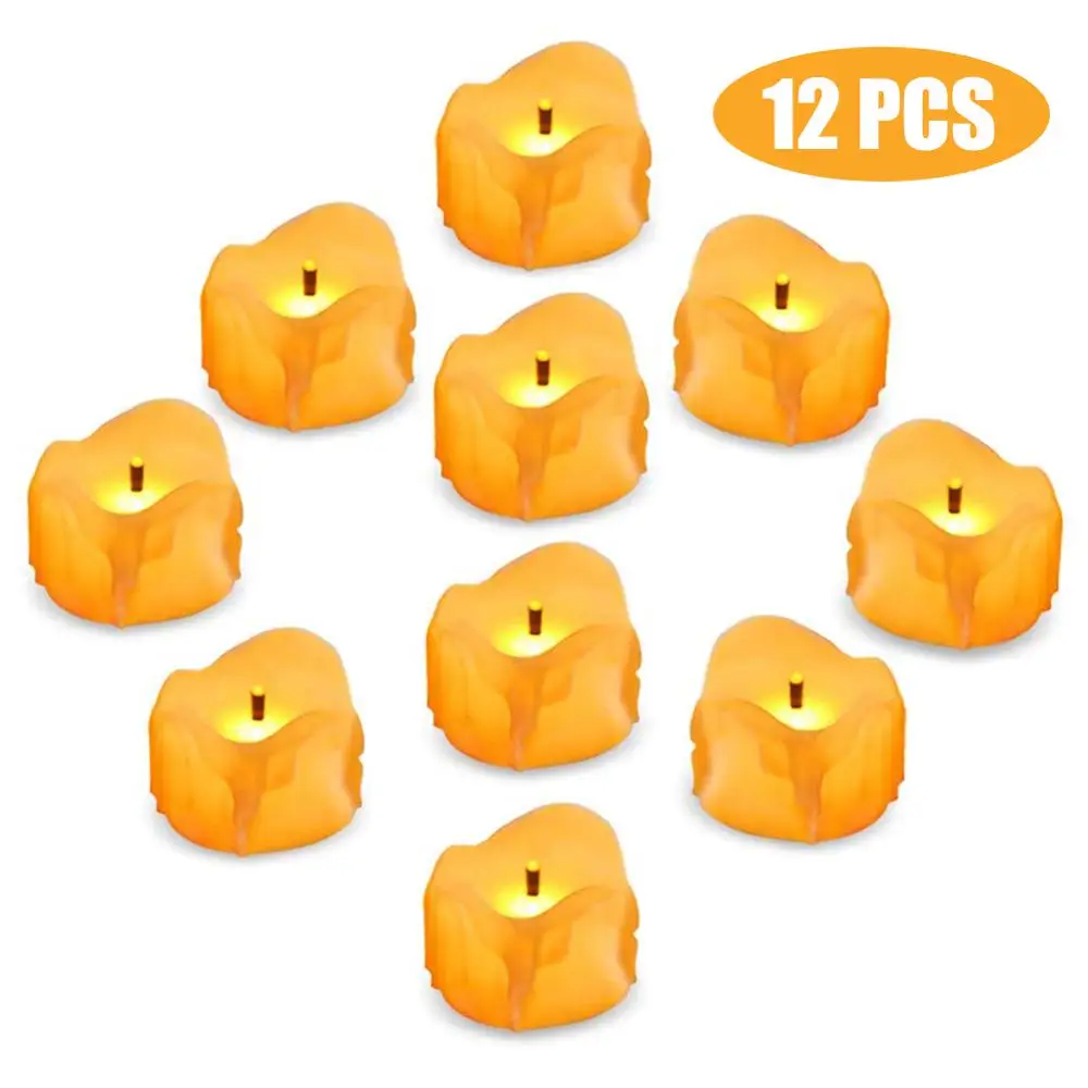 

12Pcs 24Pcs Battery Powered LED Flameless Candle Light Tea Light Lamp for Christmas New Year Wedding Home Decoration Drop Ship