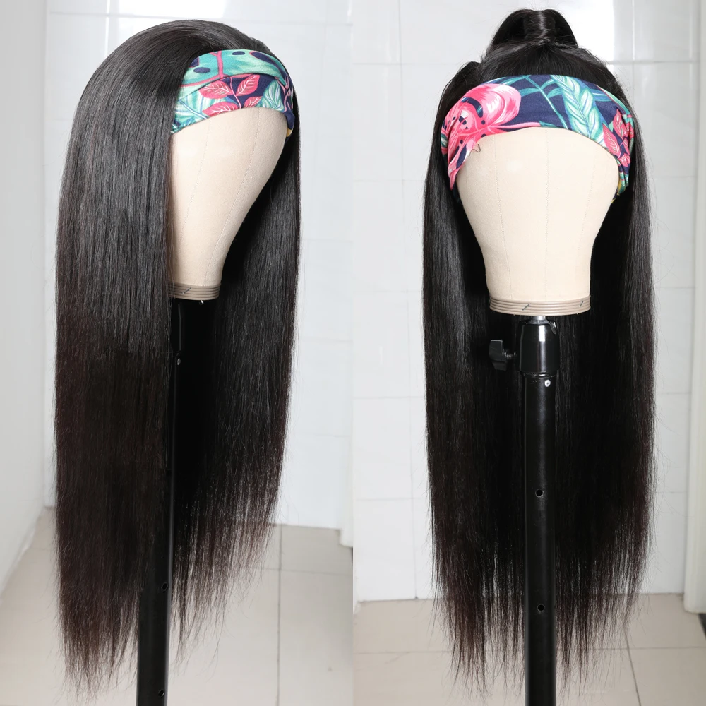 Brazilian Straight Headband Wig for Black Women Glueless Human Hair Wigs with Headband 150% Density Julia Virgin Hair Scarf Wig (4)