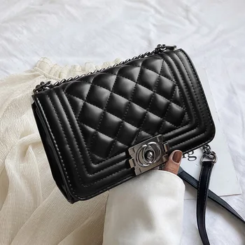 

Chain Brand Designer PU Leather Crossbody Bags for Women 2020 Simple Branded Trending Chain Shoulder Bag Lady Small Handbags NEW
