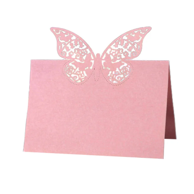 50pcs Butterfly Laser Cut Table Name Place Cards Lace Name Message Setting Card Seat Wedding Birthday Party Favor Table Decor