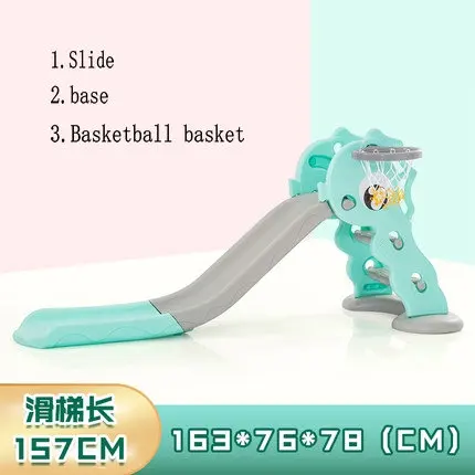 Children's slide children's indoor small slide children's indoor playground folding slide - Цвет: blue2