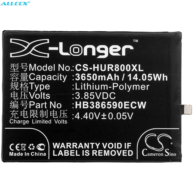 Кэмерон Sino 3650 мАч батарея HB386590ECW для HUAWEI Honor 8X JSN AL00 L21 L22 L23 LX1 LX2 LX3|Аккумуляторы