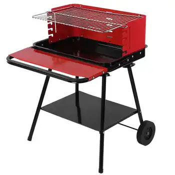 

BBQ Portable Outdoor Camping Non-Stick Stainless Steel Barbecue Grill with Wheels BBQ Accessory Camping Grill