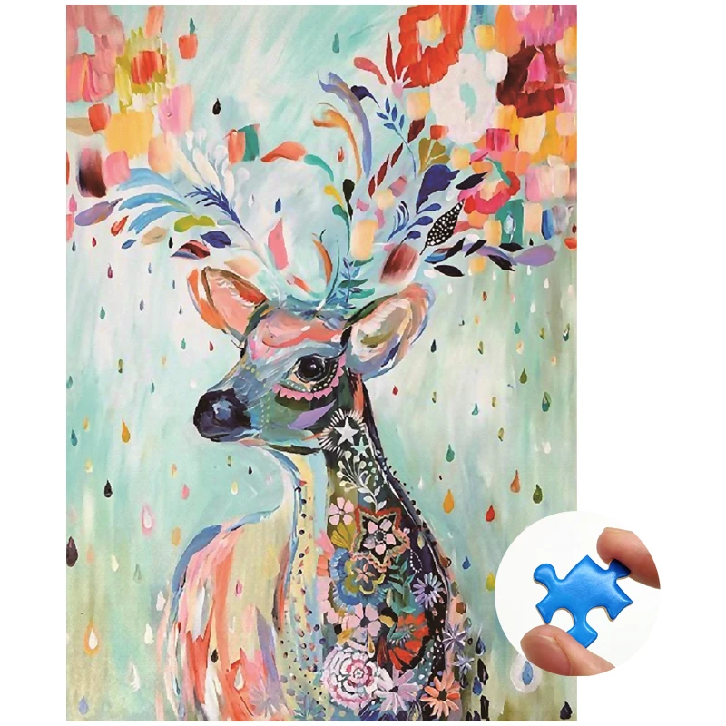 

Jigsaw Puzzles 1000 Pieces Decompression Educational Toys for Children/Adults/Kids Decorative Painting -Colorful MiDeer