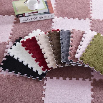 

30*30cm Kids Carpet Foam Puzzle Mat EVA Shaggy Velvet Baby Eco Floor 11 Colors for Living Room Tapetes Para Casa Sala