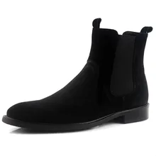 Black Chelsea Boots For Men Genuine Leather Suede Dress Boots Shoes Luxury Brand Slip On Designer Ankle Boots Black Chelsea Boots For Men Genuine Leather Suede Dress Boots Shoes Luxury Brand Slip On Designer Ankle Boots