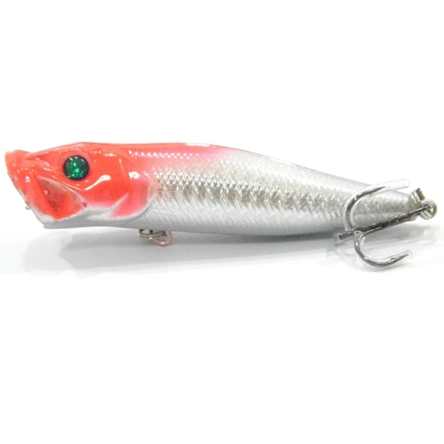 Mad Popper Topwater Lure 9cm 12g - Loud Rattle, High Splash, Treble Hooks