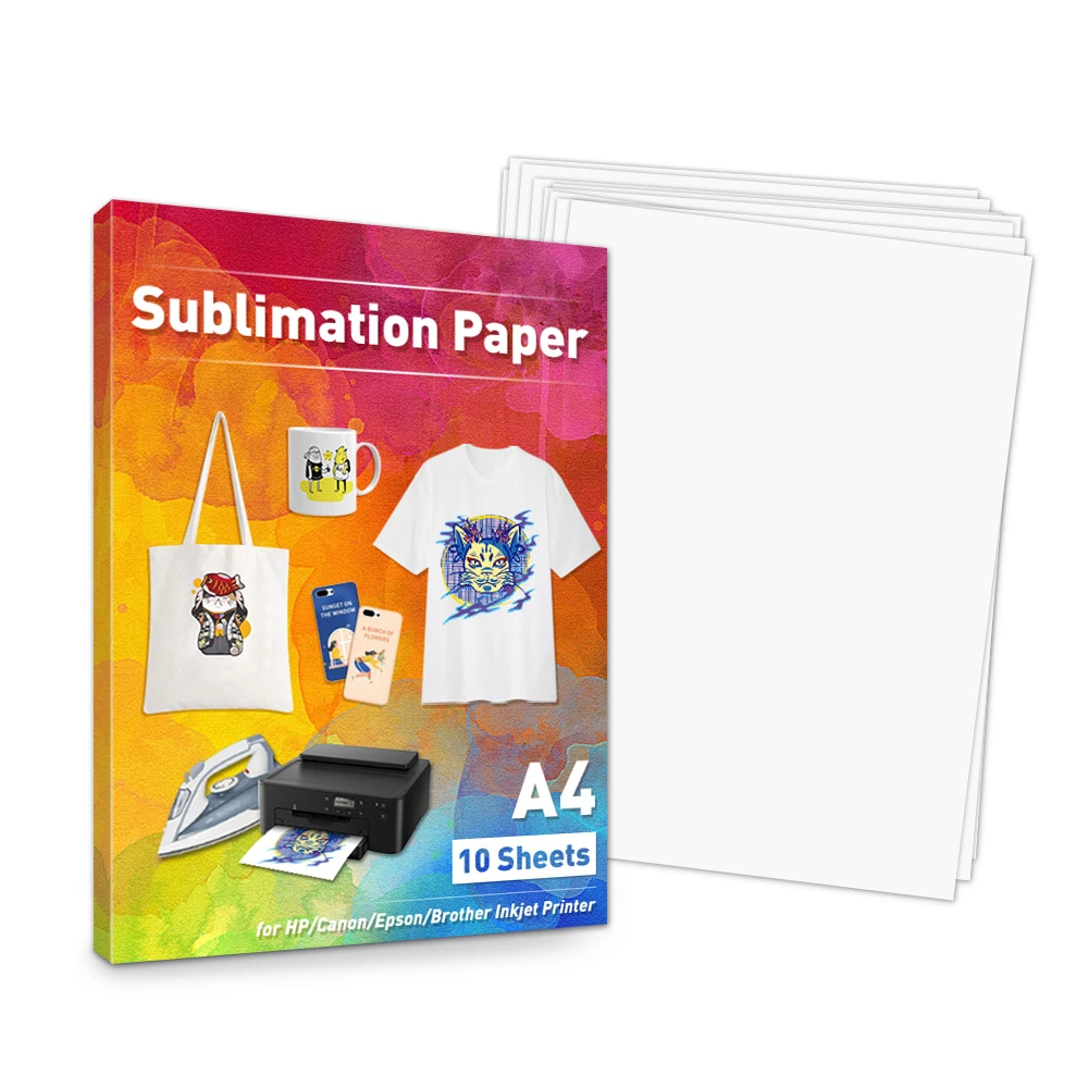 10 Sheets Sublimation Paper For Hp Epson Canon Inkjet Printer Heat Transfer Paper Iron On T Shirt Sublimation Ink Phone Case Mug Photo Paper Aliexpress