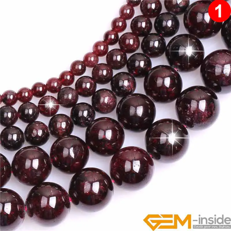 Natural Dark Red Garnet Gemstone Round Beads For Jewelry Making 15" 6mm 8mm 10mm 