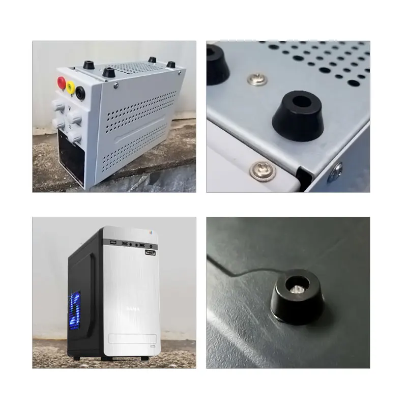 20pcs Black Rubber Table Chair Feet Pads With Steel Washer Non-slip Furniture Leg Pads Tile Floor Protectors Wholesale