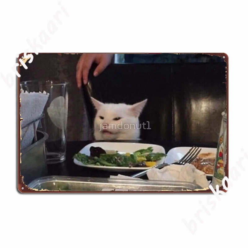 

Салатный Кот мем металлические знаки настенная пещера паб ретро-таблички жестяные плакаты