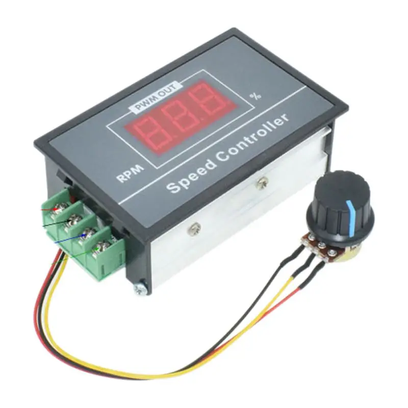 

0-100 digital display stepless speed regulation 6V-60V PWM DC motor speed controller Switch controller With display case(6.5)