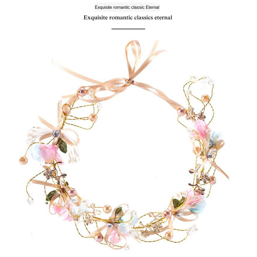 Hawaii Beach Hair Wreath Garland Wedding Party Headband Crown Headwrap for Daily & Formal Headwear