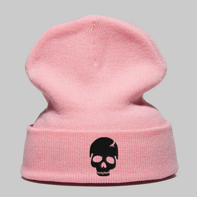 Beanie шляпа Skullie шапка, вязаная шапка-носок Зимняя Вышивка в стиле панк Для мужчин Для женщин для маленьких мальчиков Одежда для девочек-подростков для уличных танцев череп Забавный Скелет персонализировать