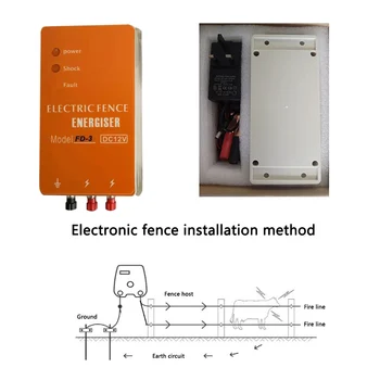 

3km Electric Fence Energizer Charger FD-3 High Voltage Pulse Controller Animal Poultry Farm Electric Fencing Chicken Dog Fence