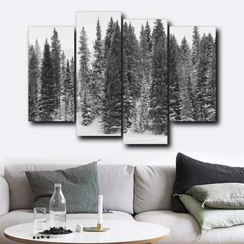 

4 Pcs Forest Landscape Canvas Painting Posters and Prints Modern Home Decoration Wall Art Pictures for Living Room Bedroom Decor