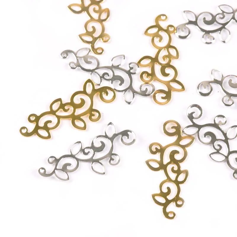 Metal Crafts Connectors Flower Filigree Wraps DIY Scrapbook Jewelry Making Home Decor 30pcs
