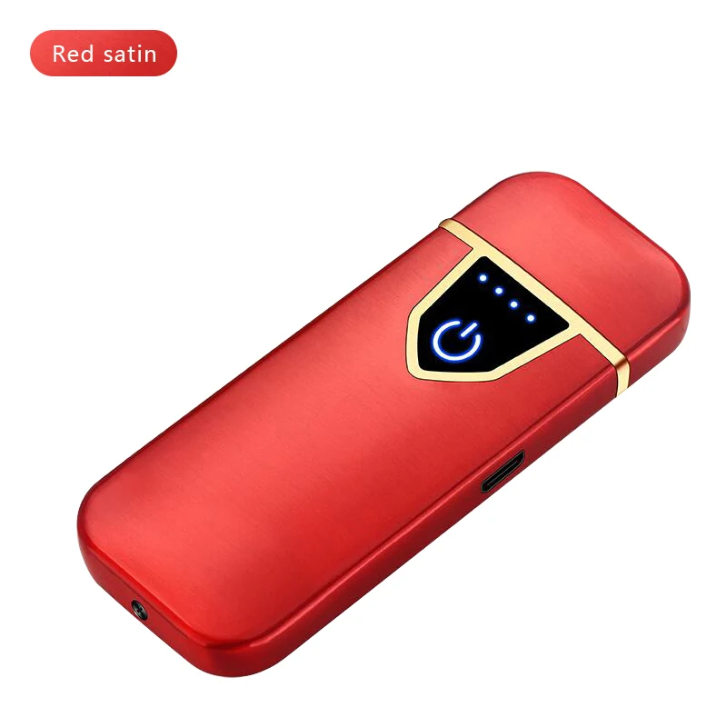 Red Новинка USB металлическая зарядная Зажигалка Windprood электронные зажигалки сенсорные для мужчин гаджеты Аксессуары для сигарет - Цвет: Red