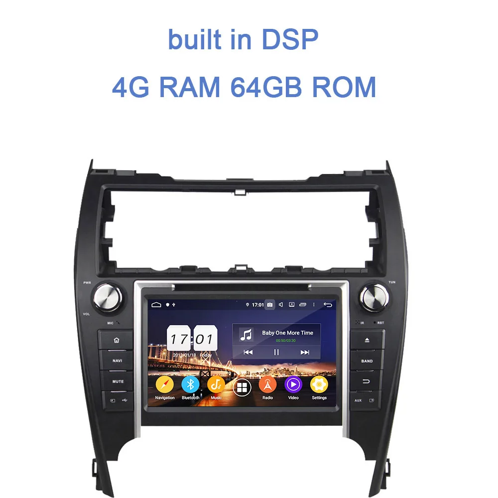 Ips " 2 din Android 9,0 4 Гб ram 64 Гб rom автомобильный dvd-плеер Bluetooth 4,2 для Toyota CAMRY 2012- США Ближний Восток Авторадио gps - Цвет: 4GB RAM 64GB ROM