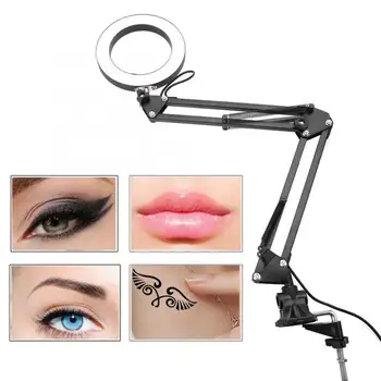 

Tattoo Supplies Foldable Eyecare Table Lamp Flexible Swing Arm Clamp Mount Desk Lamp USB Three Tone Desk Light Tattoo Supplies