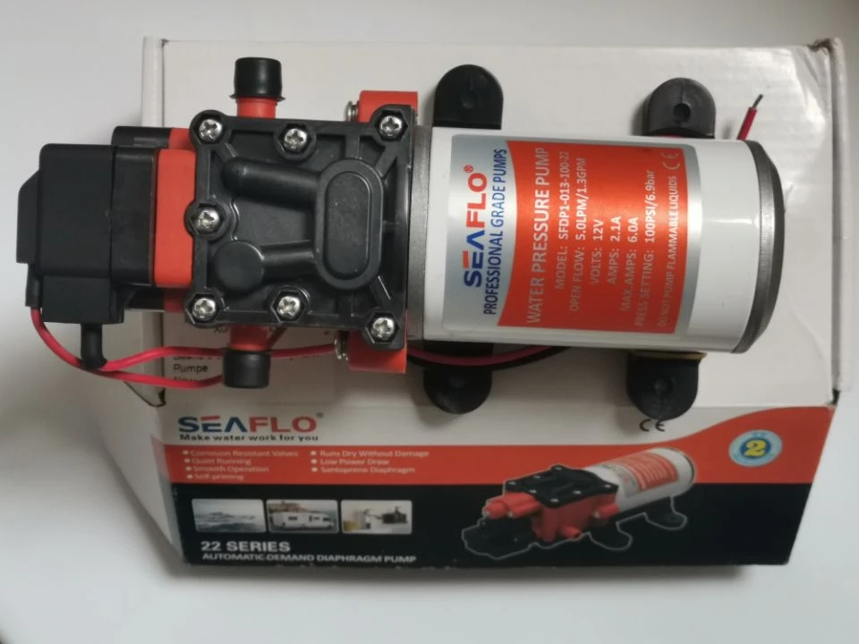SEAFLO 22 Series 12V SFDP1-013-100-22 / 24V SFDP2-013-100-22 1.3GPM 100PSI Diaphragm Pump