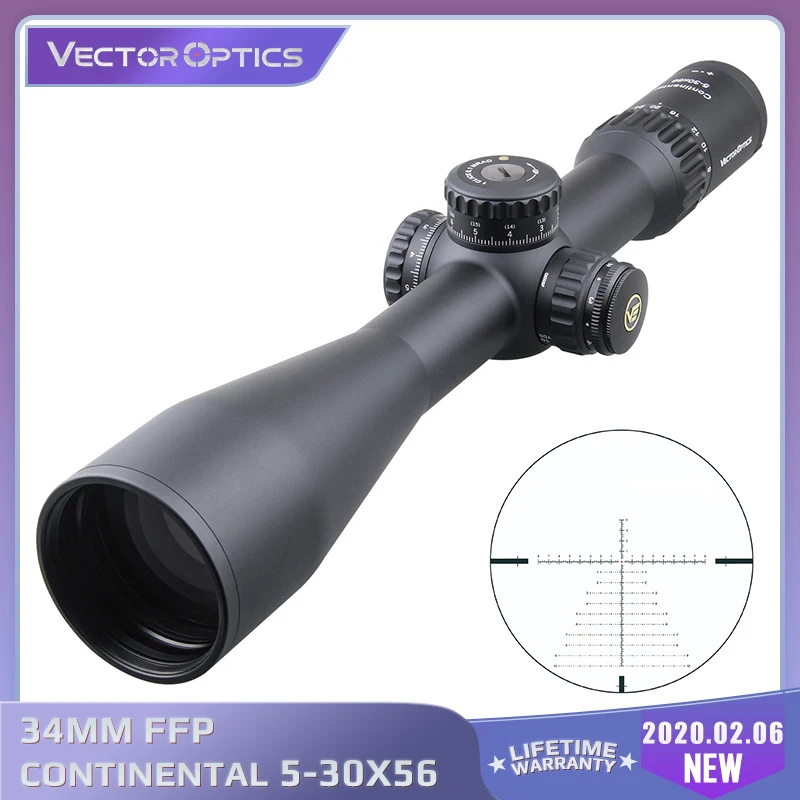 Vector Optics 34 мм Континентальный 5 30x56 HD FFP охотничий прицел 1/10 MIL замок револьвер