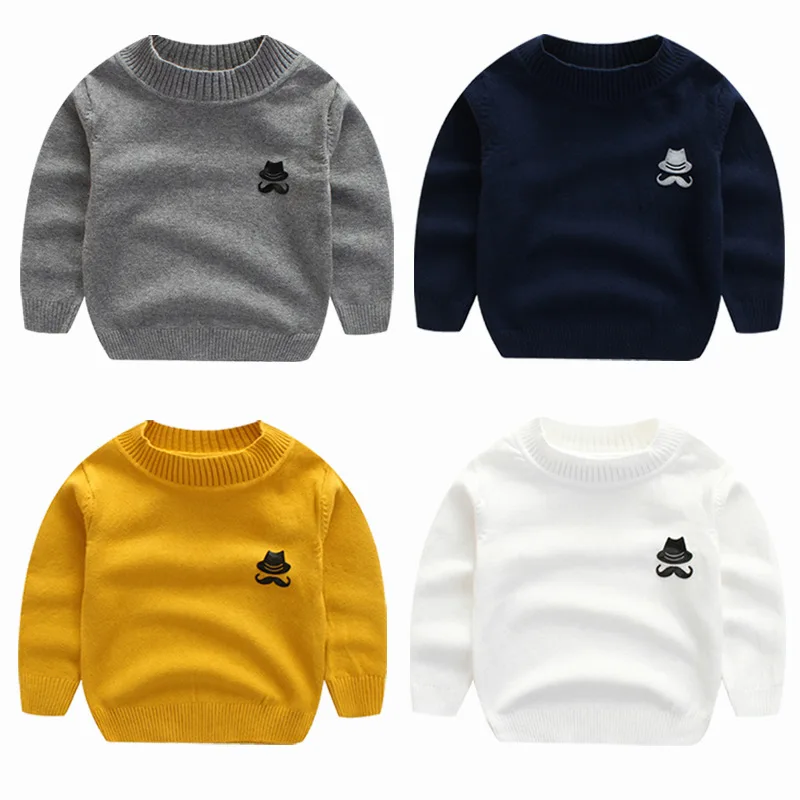 

2018 CHILDREN'S Sweater Men And Treasure BOY'S Crew Neck Base Sweater New Products H Beard Pure Cotton No Good Child Hair