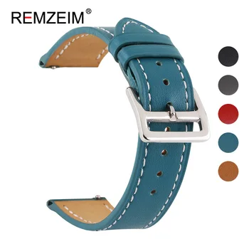 

20 22 mm Smart Watch Leather Watchband for Samsung Galaxy Watch Active2 S2 S3 Amazfit Quick Release Bracelet Band Strap 18 24