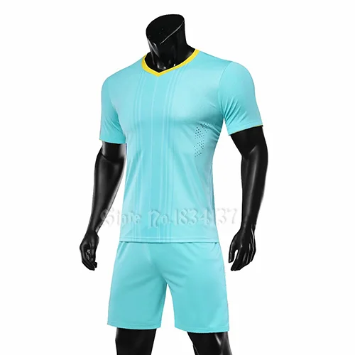 High Quality Men Boys Girls Football Kit Custom Team Adult Training Football Jersey Set Kids Children Soccer Uniforms New - Цвет: Green