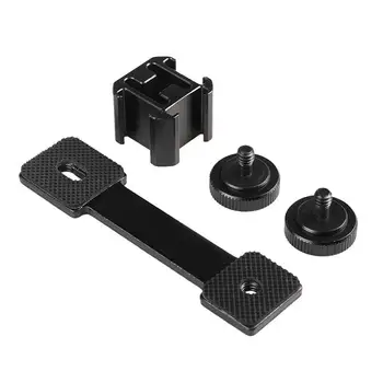 

3 in 1 Triple Hot Shoe Mount Adapter Extension Bracket Holder Boya BY-MM1 Microphone Stand for zhiyun Smooth 4 DJI OSMO mobile 2
