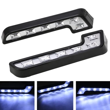 

Universal 2PCS Driving Lamp Car Auto Fog Light Source 12V DRL Day-time Running Light White 6LED Organic Plastics Shell