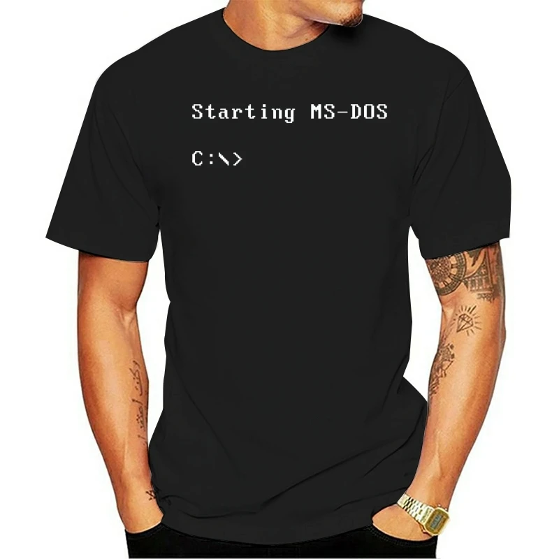 

Funny Printed T Shirt Ms Dos Cool Pc Retro Geek Birthday Present Newest 2019 T Shirt Men T Shirt Funny T-Shirt Men Custom Tees